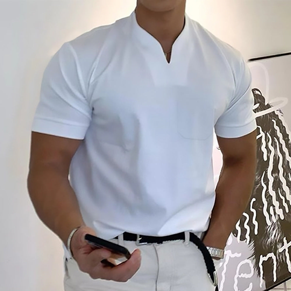 Jason - T-shirt court pour homme, style fitness et business