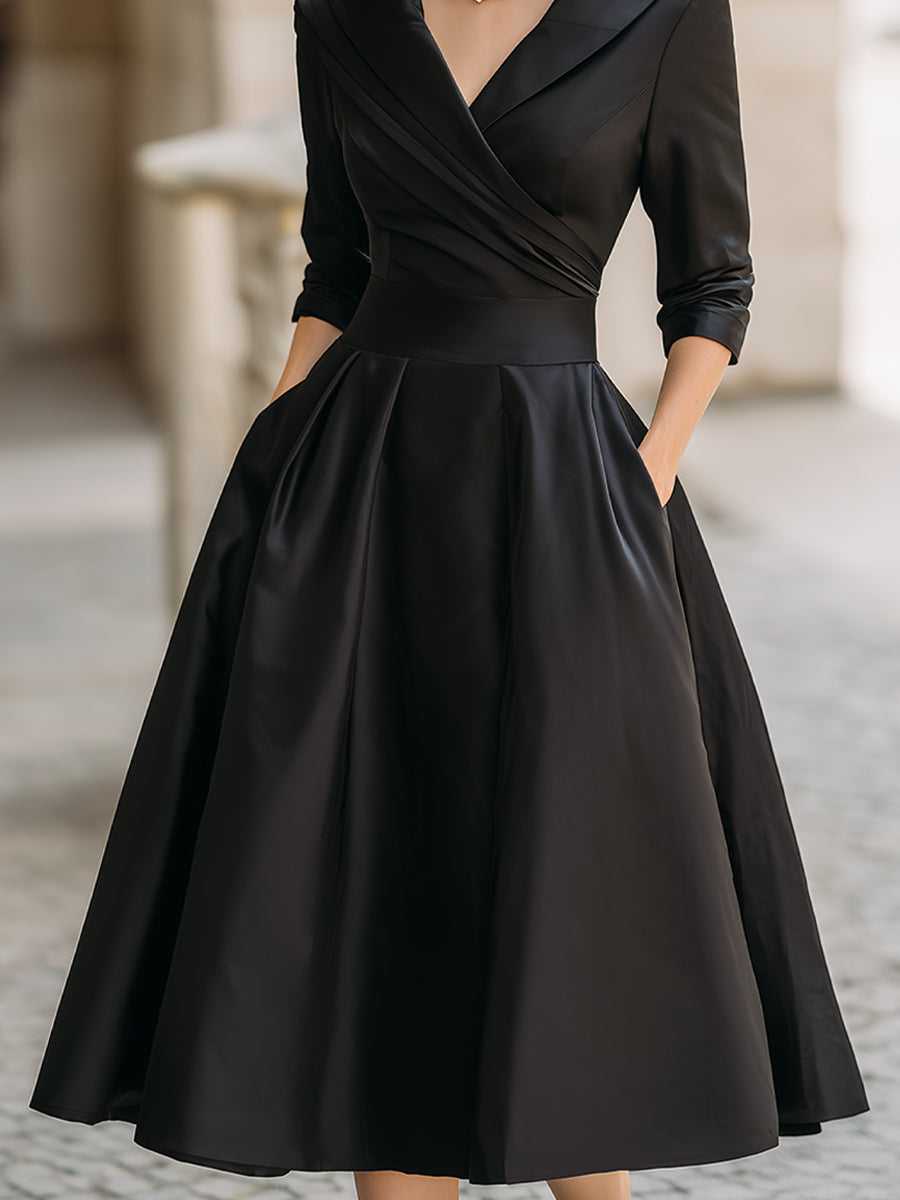 Eliana - Robe midi à décolleté croisé