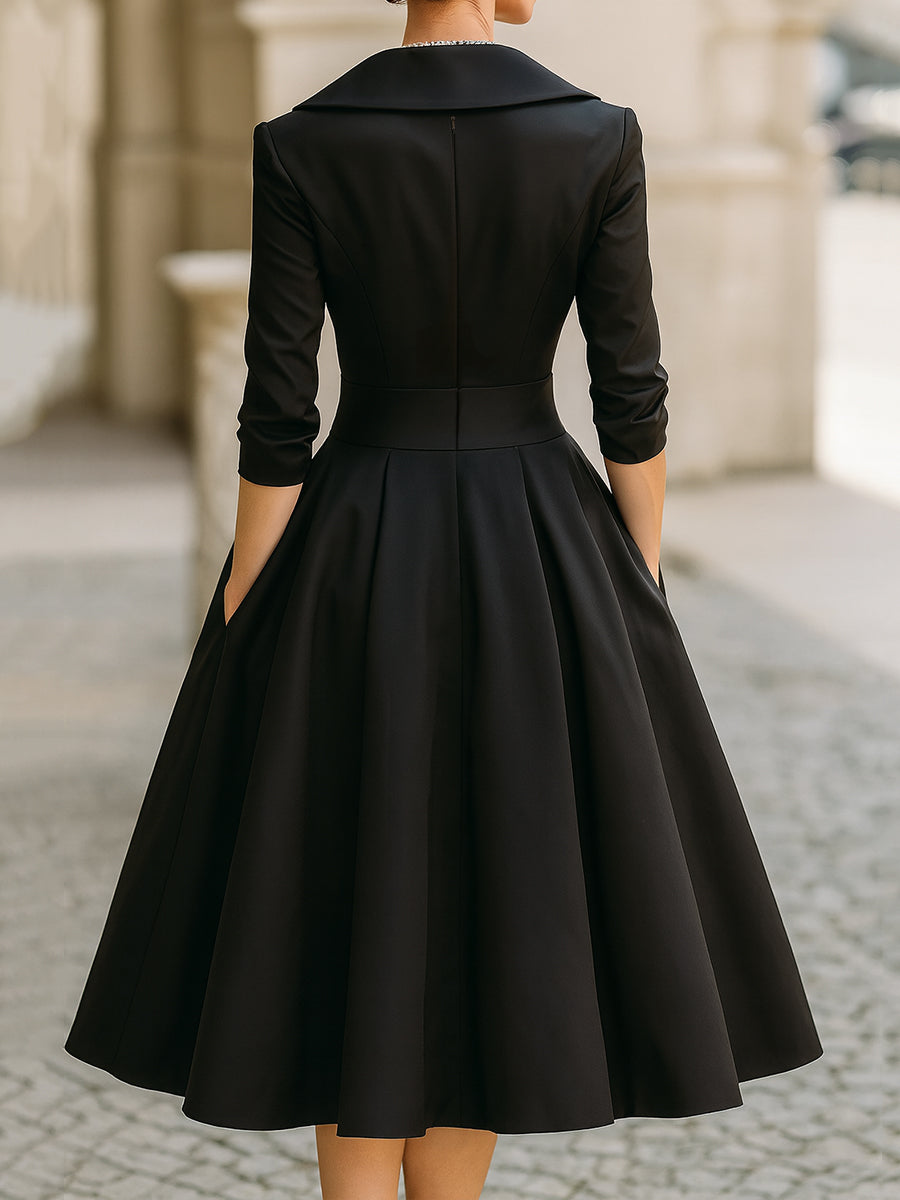 Eliana - Robe midi à décolleté croisé