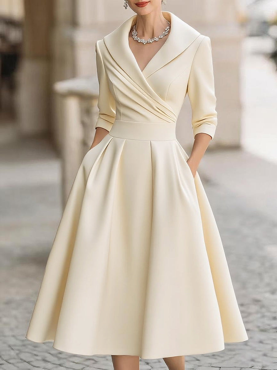 Eliana - Robe midi à décolleté croisé