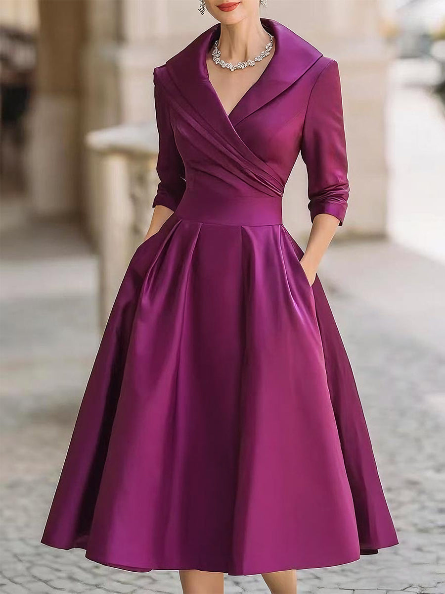 Eliana - Robe midi à décolleté croisé