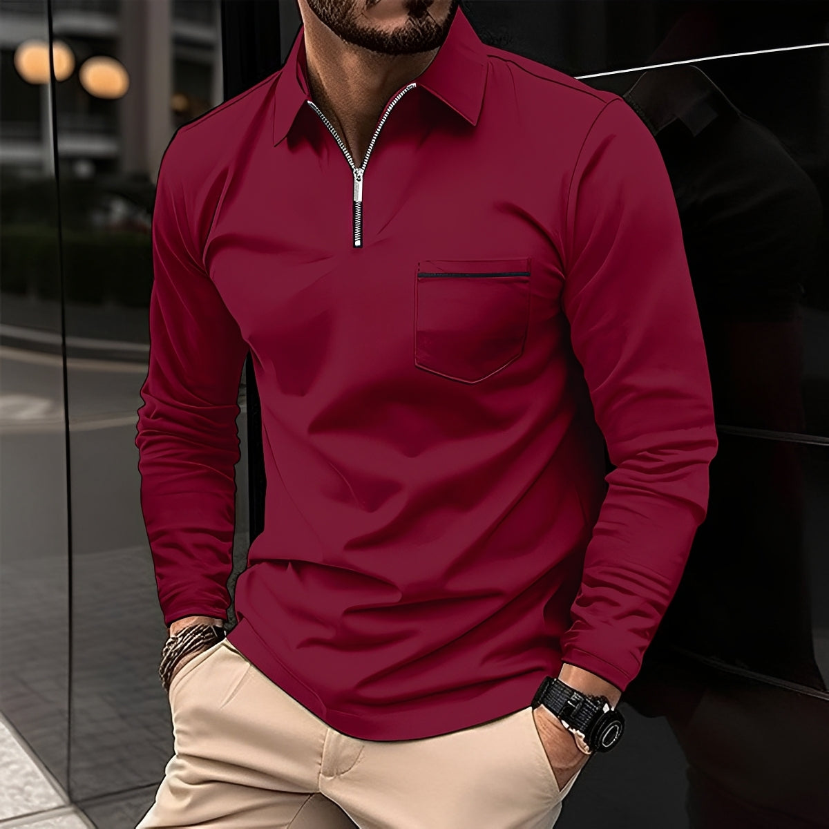 Jackson - Polo homme à manches longues - pour un style décontracté