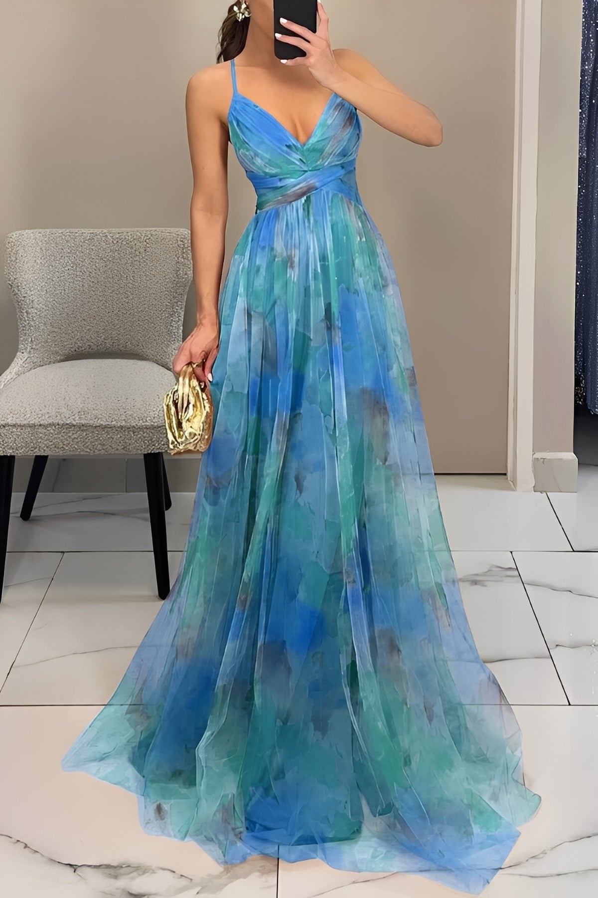 Davina - Robe Maxi Évasée Sophistiquée