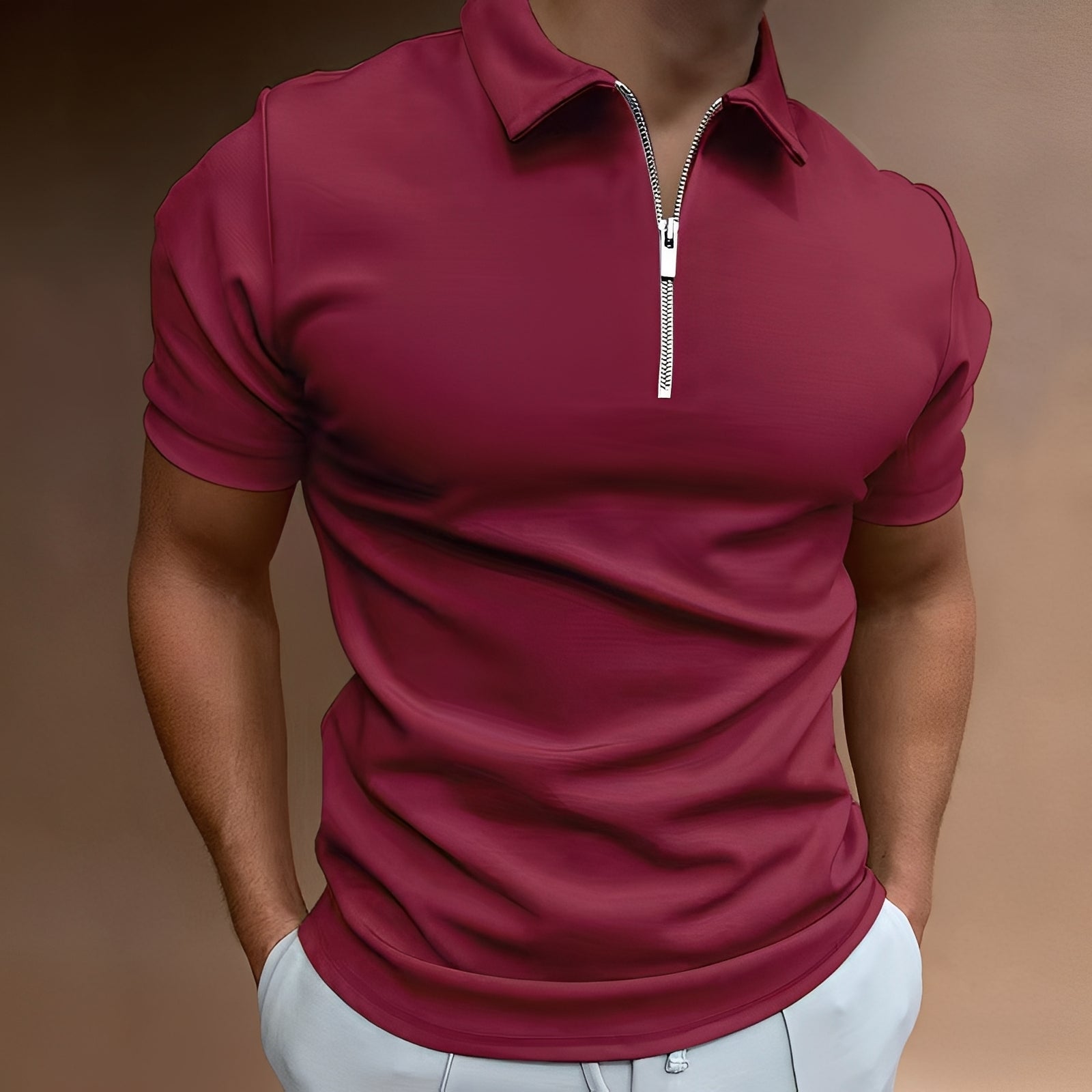 Carlos - Polo élégant pour hommes avec fermeture éclair