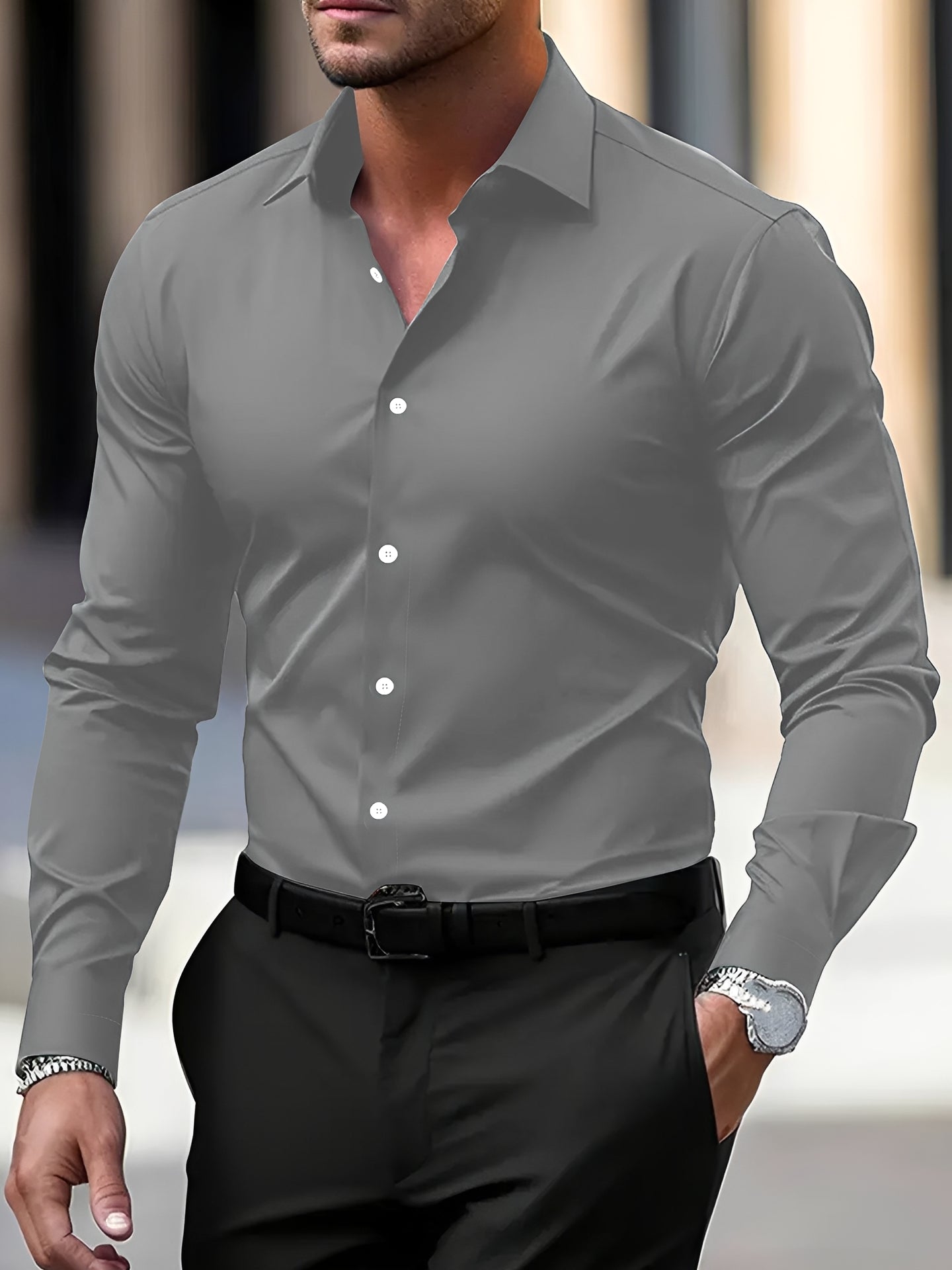 Jeremy – Chemise homme manches longues – pour occasions décontractées et formelles
