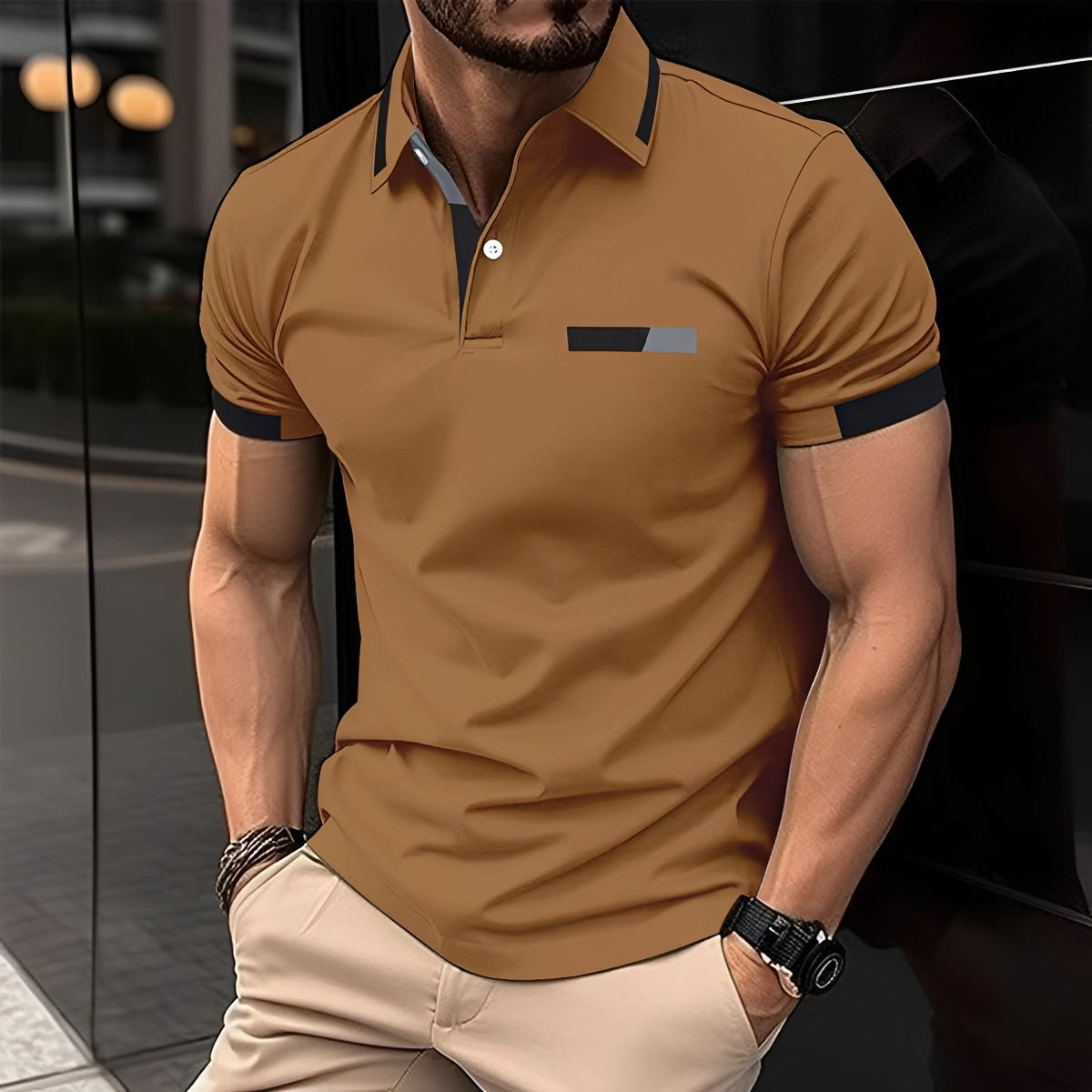 Julian - Polo élégant et sportif avec col rabattu pour hommes