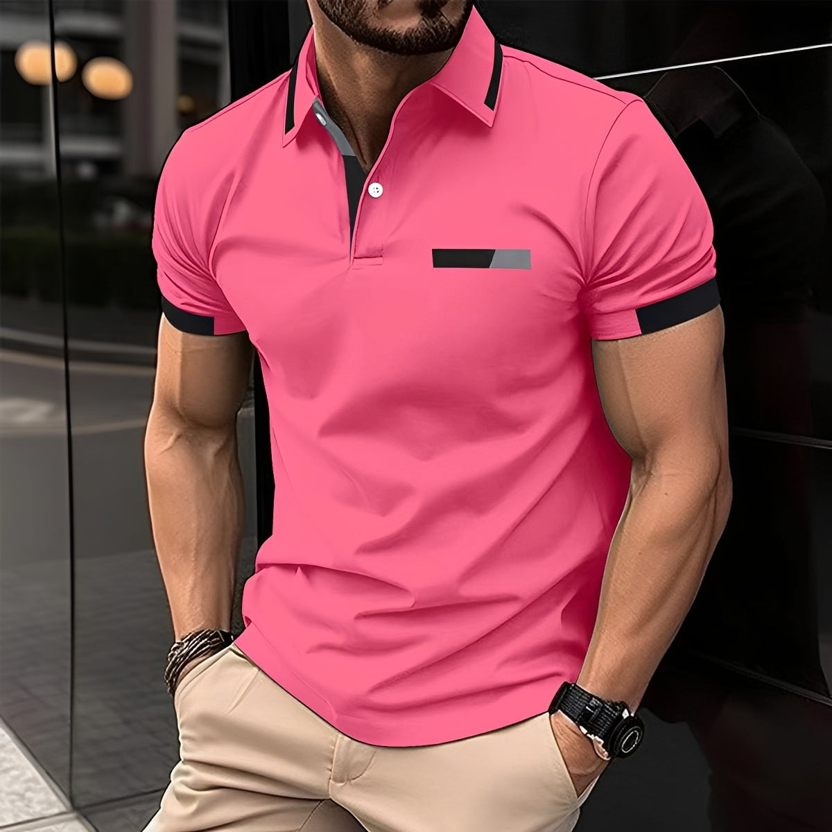 Julian - Polo élégant et sportif avec col rabattu pour hommes