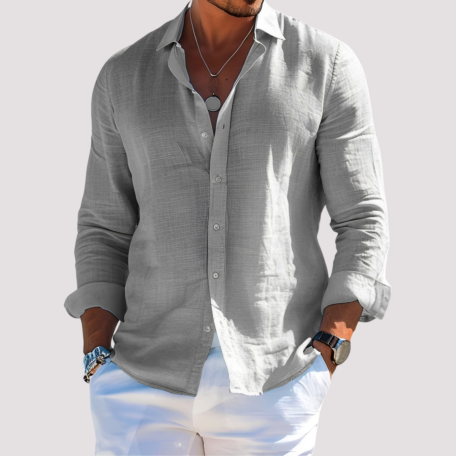 Dale – Chemise à manches longues pour hommes – Décontractée et relax