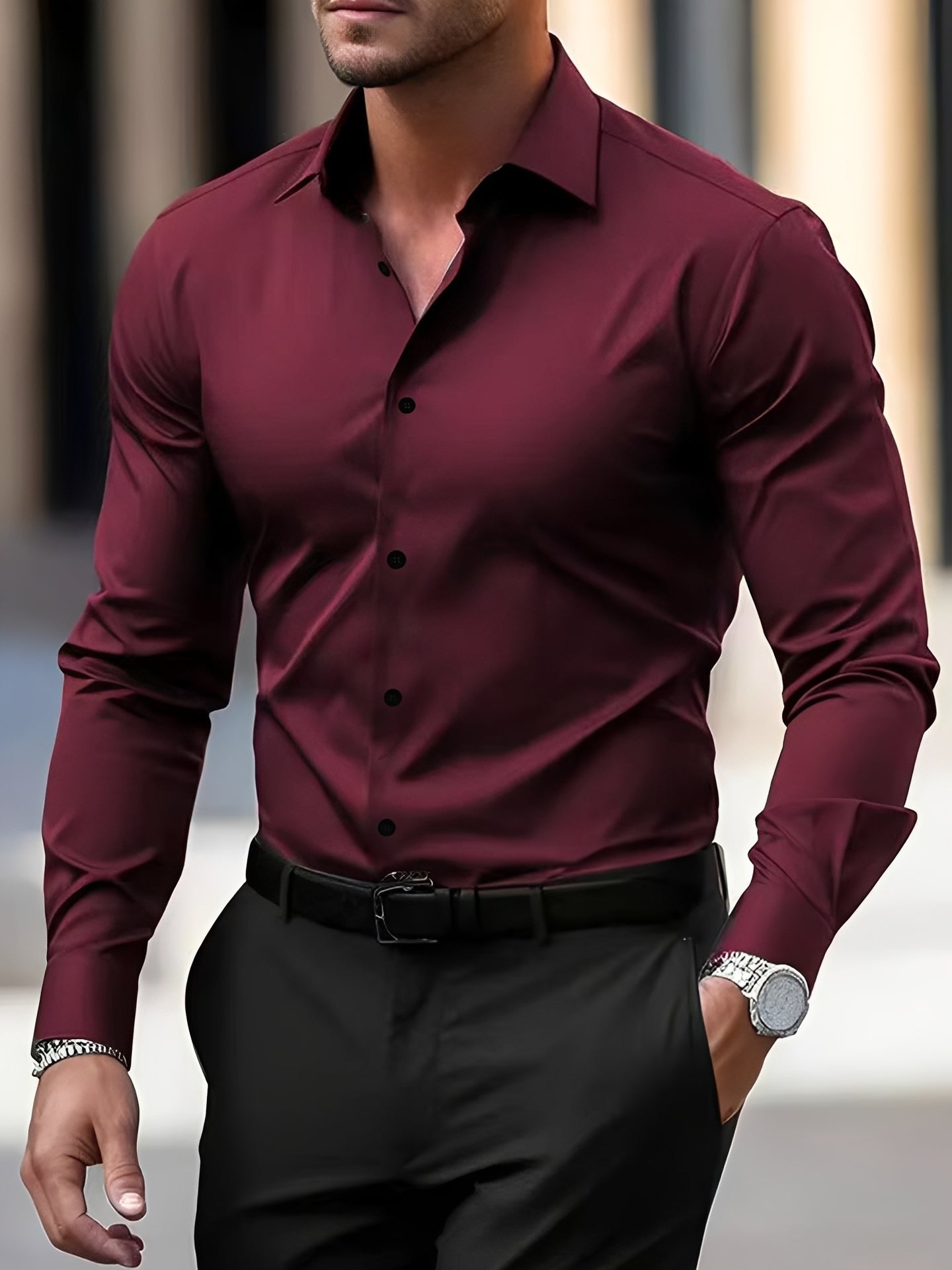 Jeremy – Chemise homme manches longues – pour occasions décontractées et formelles