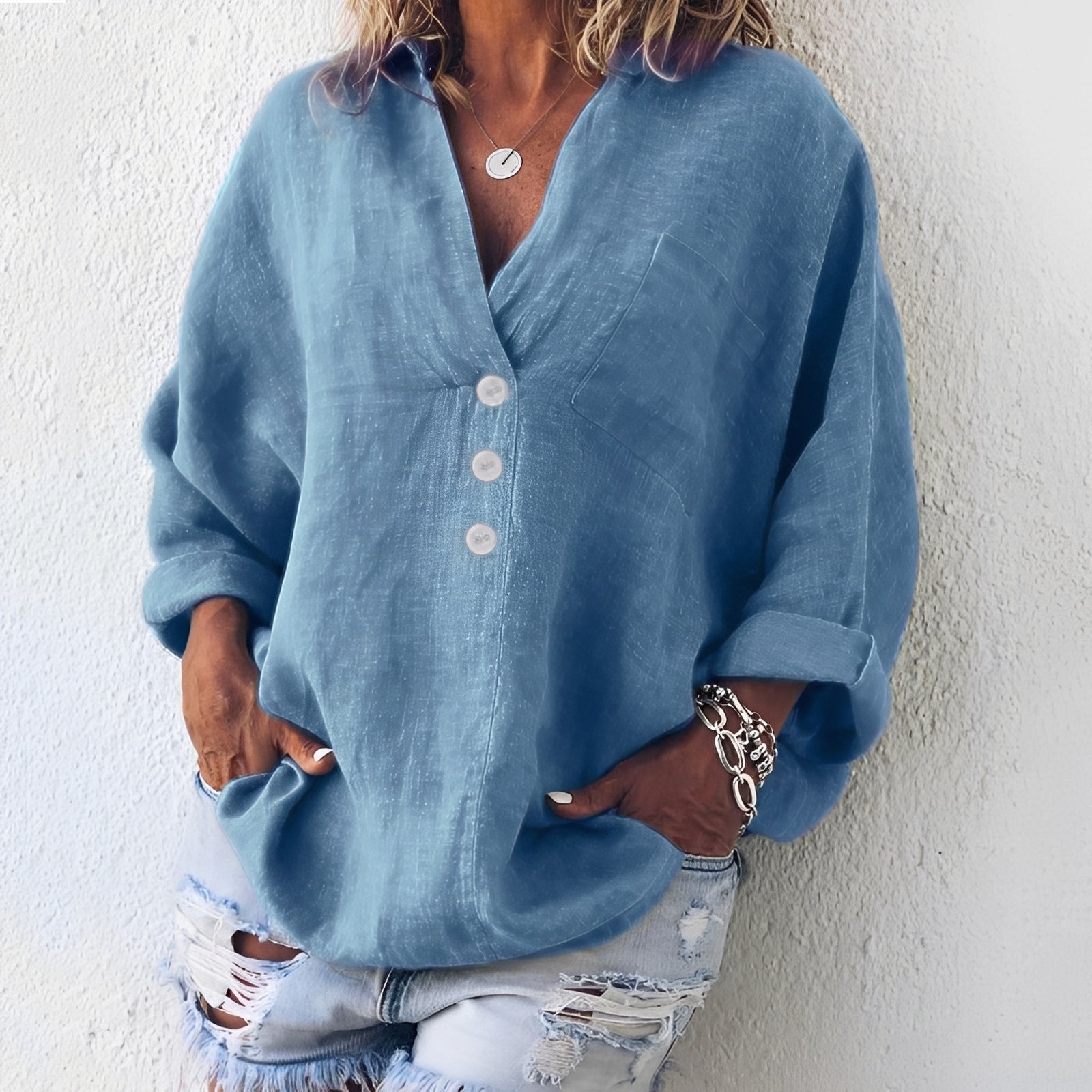 Sandra - Blouse ample à manches longues pour femmes