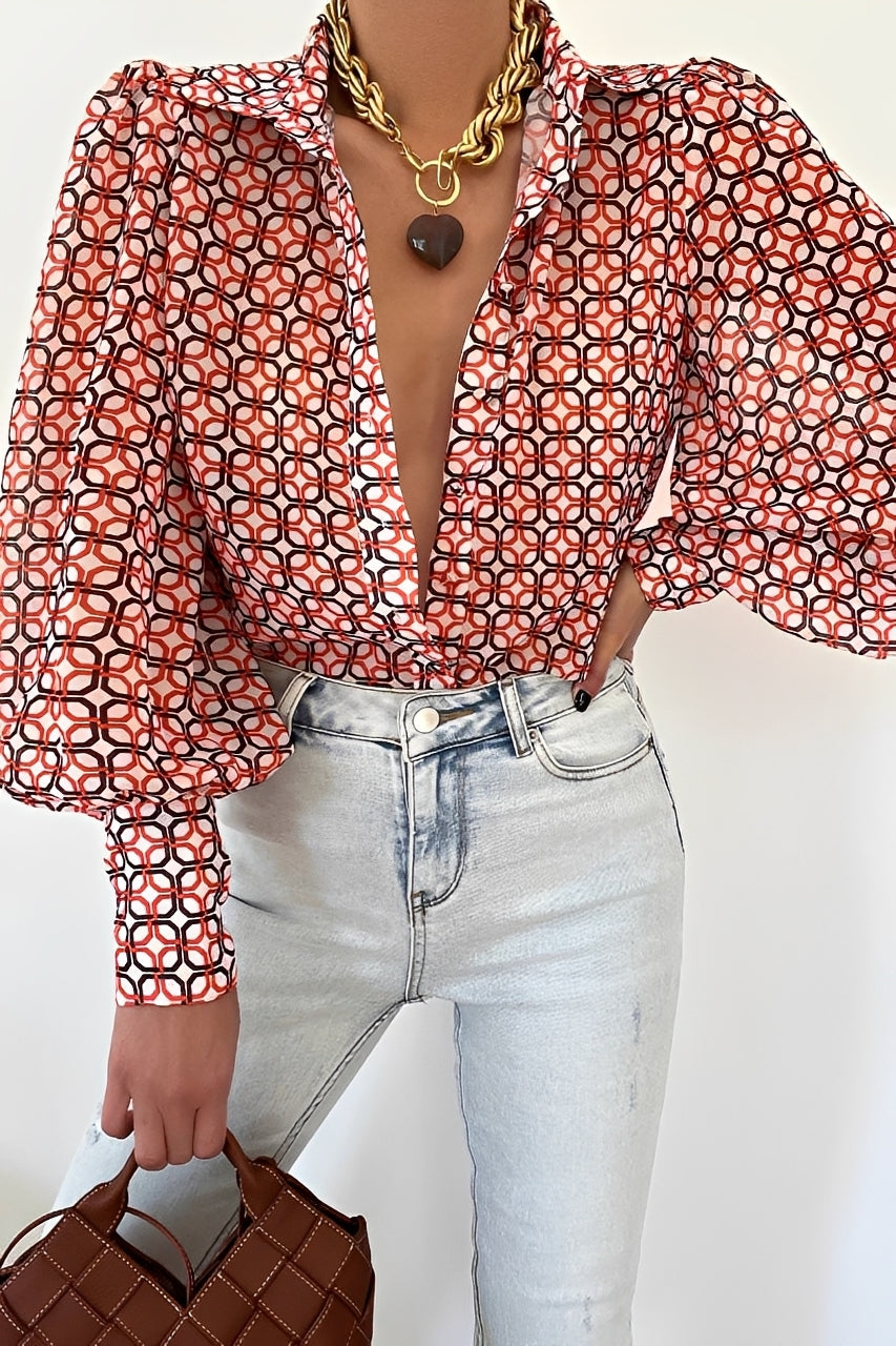 Carla - Élégante blouse femme avec manches volumineuses