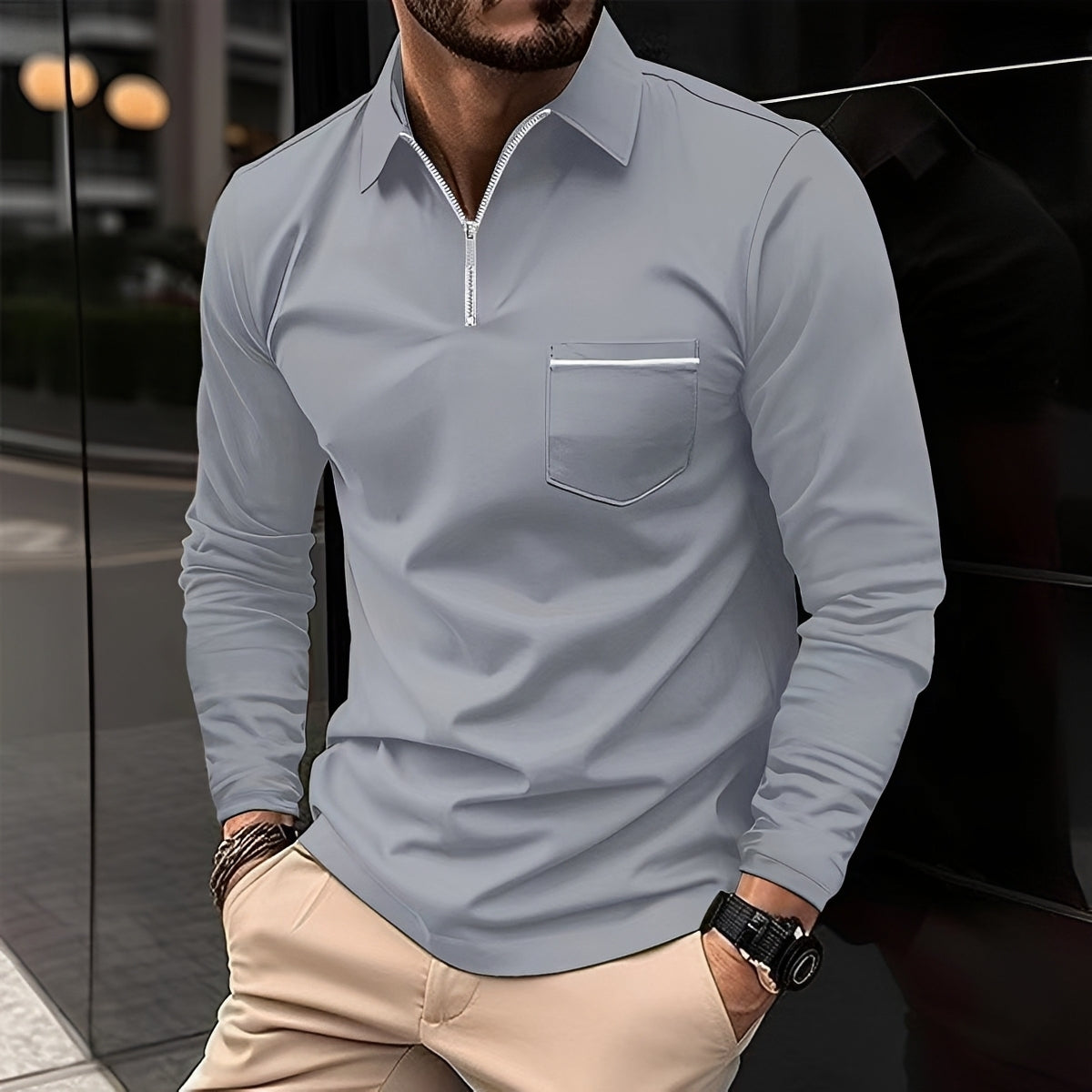 Jackson - Polo homme à manches longues - pour un style décontracté