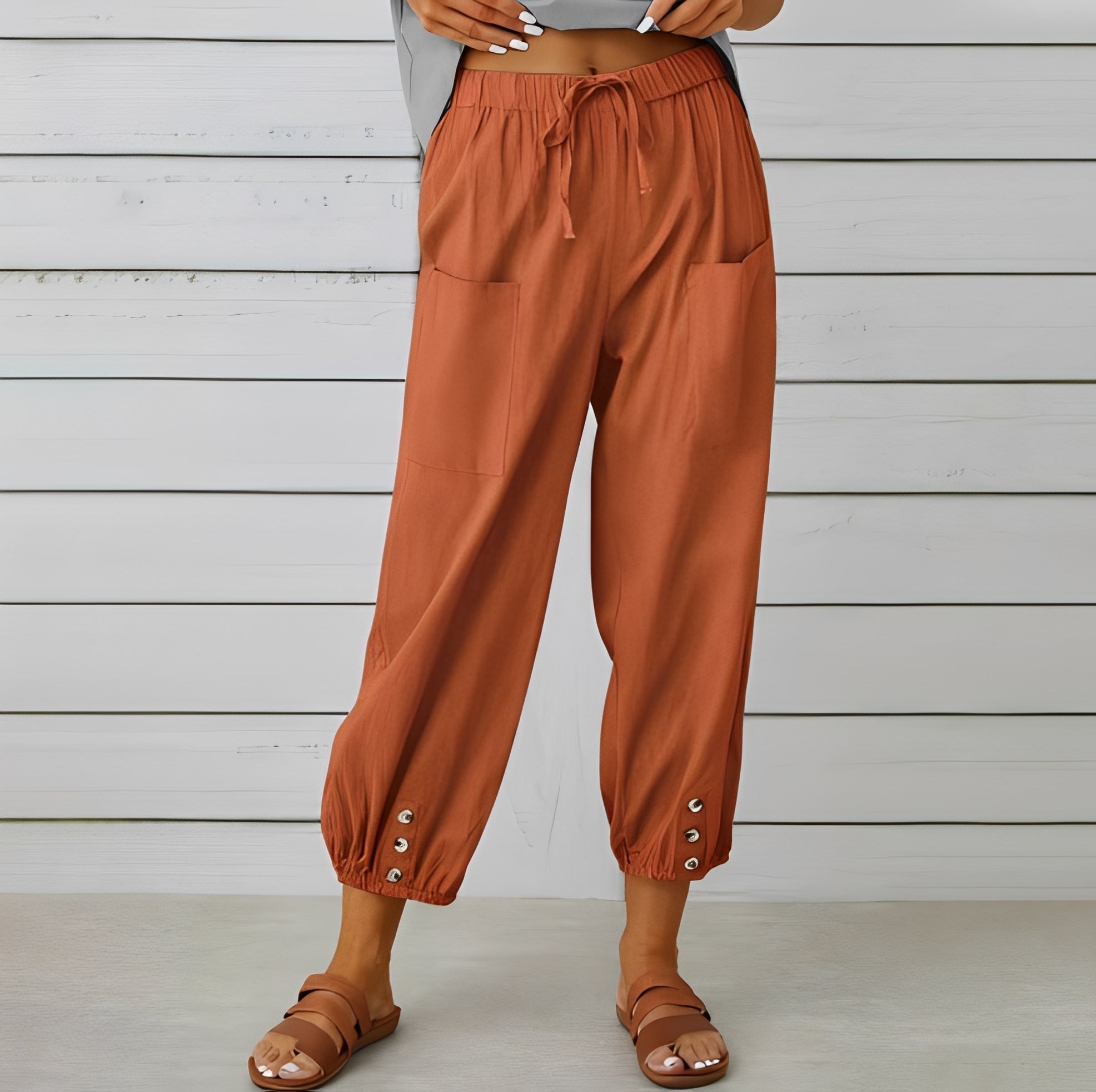 Christa - Pantalon large, décontracté et raccourci pour femmes