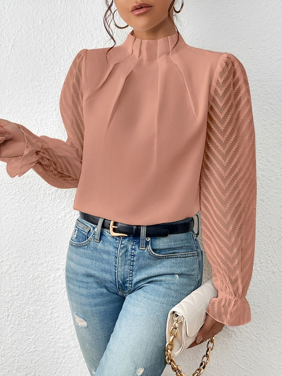 Bella - Chemisier en chiffon à manches longues