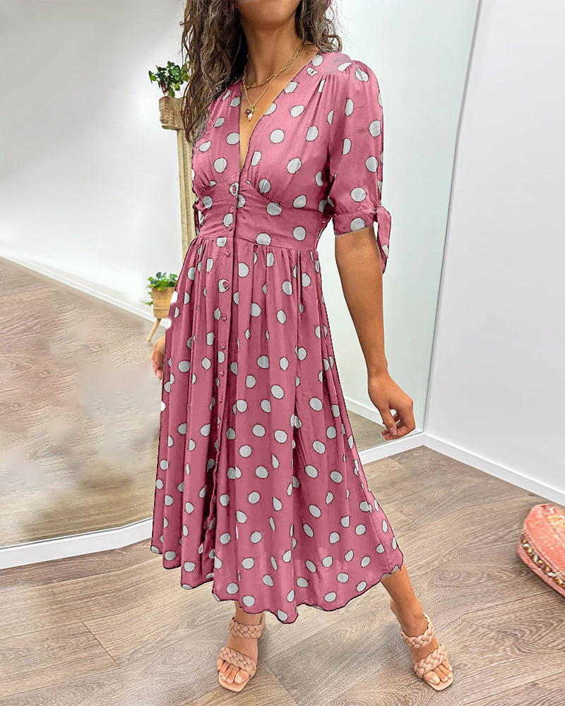 Penelope - Robe midi pour femmes avec motif à pois