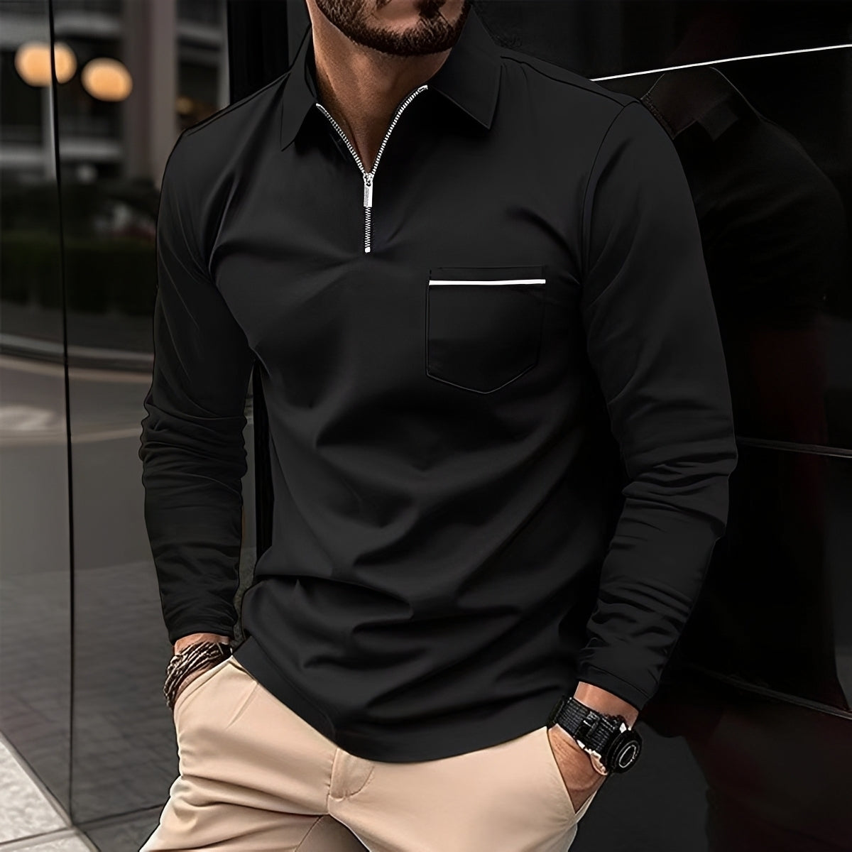 Jackson - Polo homme à manches longues - pour un style décontracté