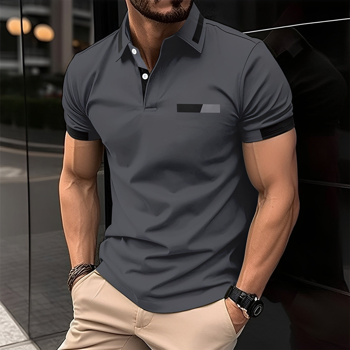 Julian - Polo élégant et sportif avec col rabattu pour hommes