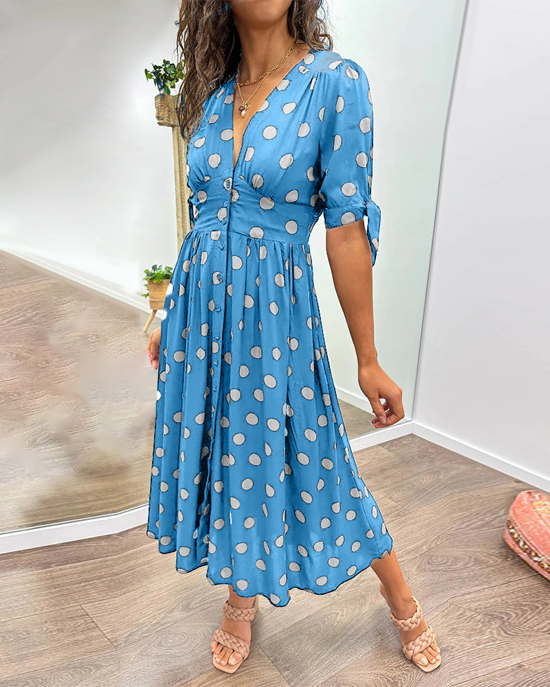 Penelope - Robe midi pour femmes avec motif à pois