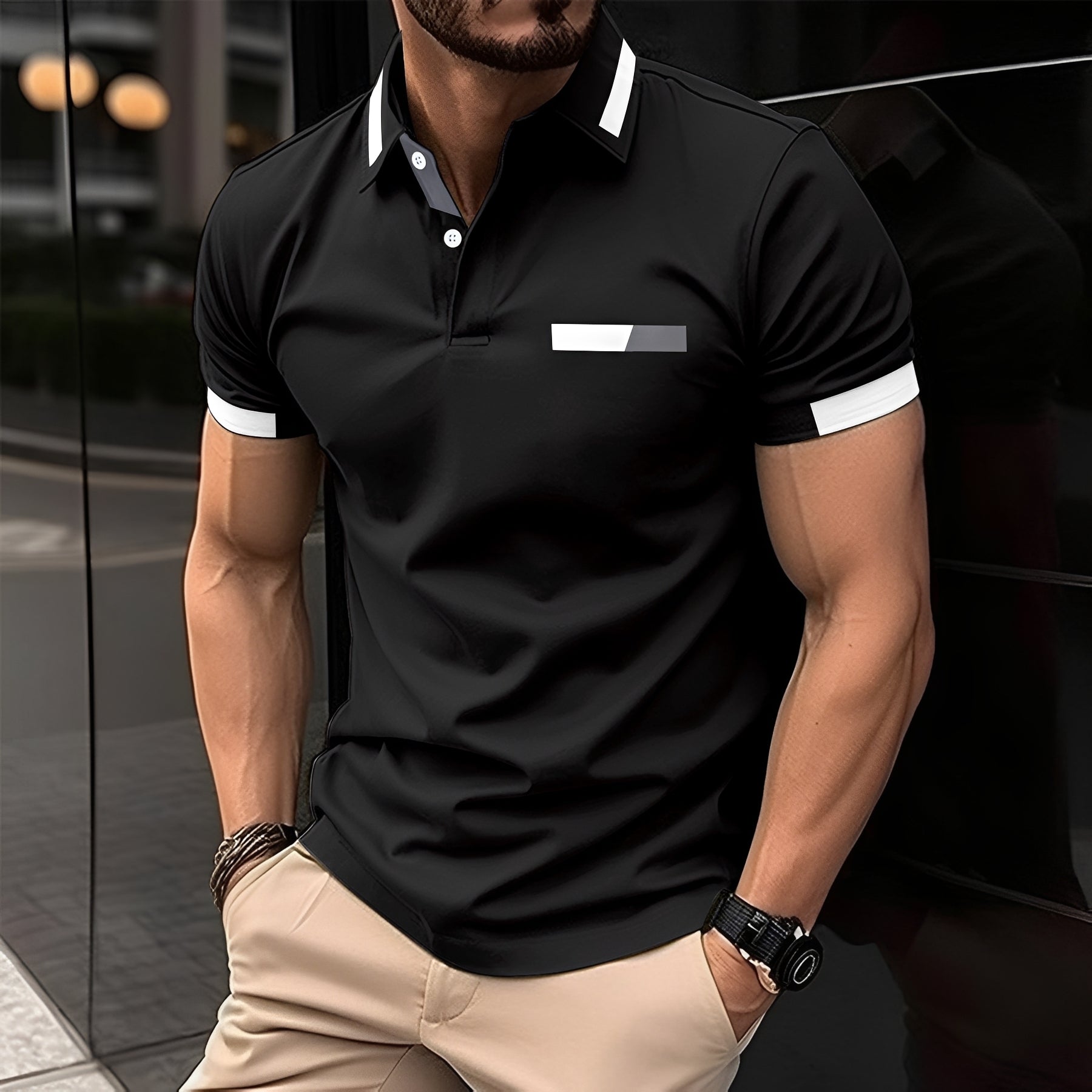 Julian - Polo élégant et sportif avec col rabattu pour hommes
