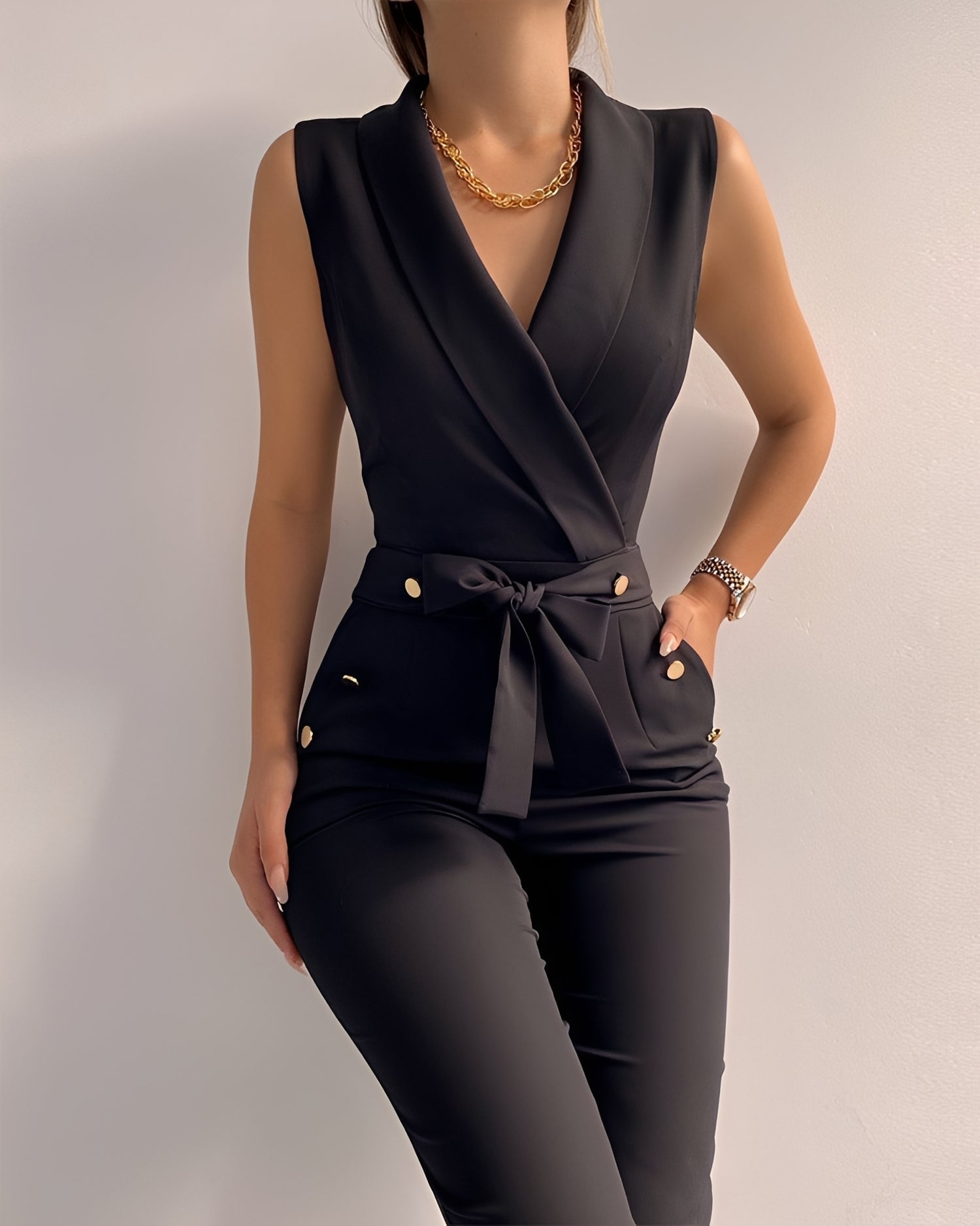 Jannat - Combinaison chic avec col rabattu