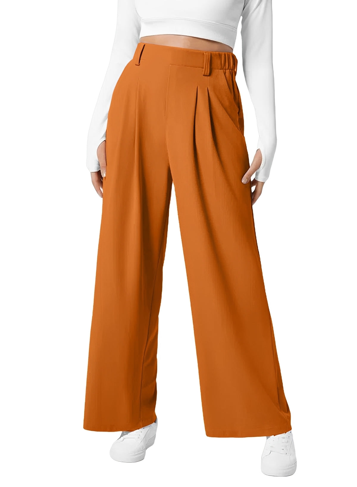 Kyla - Pantalon à Taille Haute Élastique avec Coupe Évasée