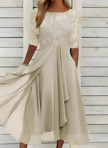 Lena – Robe midi pour femmes – Élégance et confort