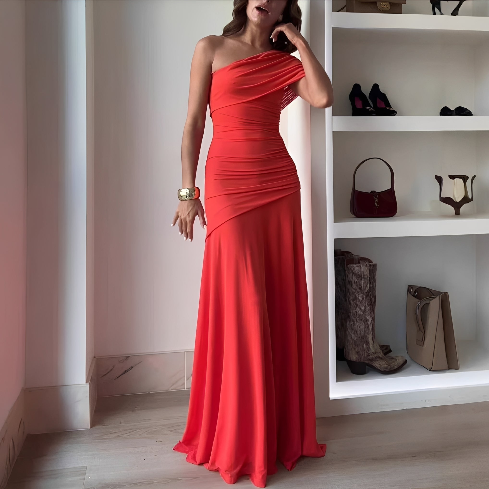 Marga - Robe Longue et Élégante à Épaules Dénudées