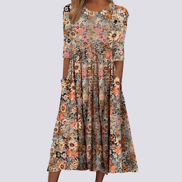 Lucie - Élégante robe longue à fleurs