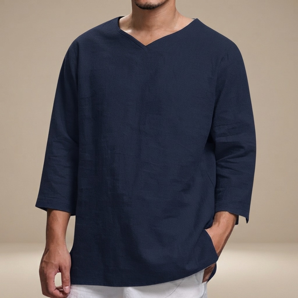 Edwin - Chemise Ample à Col V Décontracté