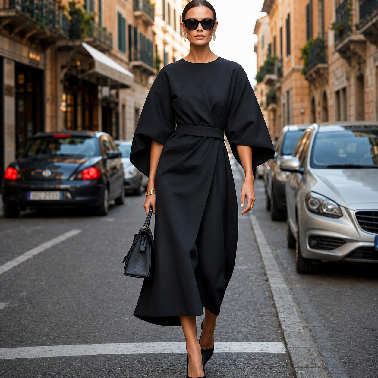 Sonia - Robe à Manches Chauve-Souris Élégante