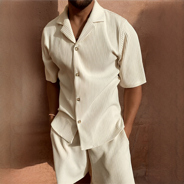 Junmar - Ensemble décontracté chemise et short pour homme