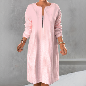 Marion - Robe Élégante Manches Longues avec Zip
