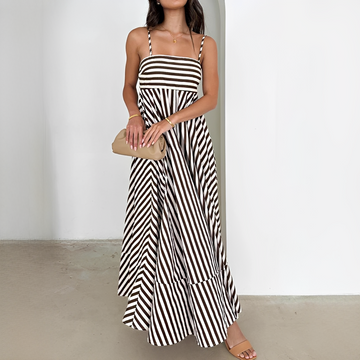 Lerra - Robe Maxi Plissée à Rayures