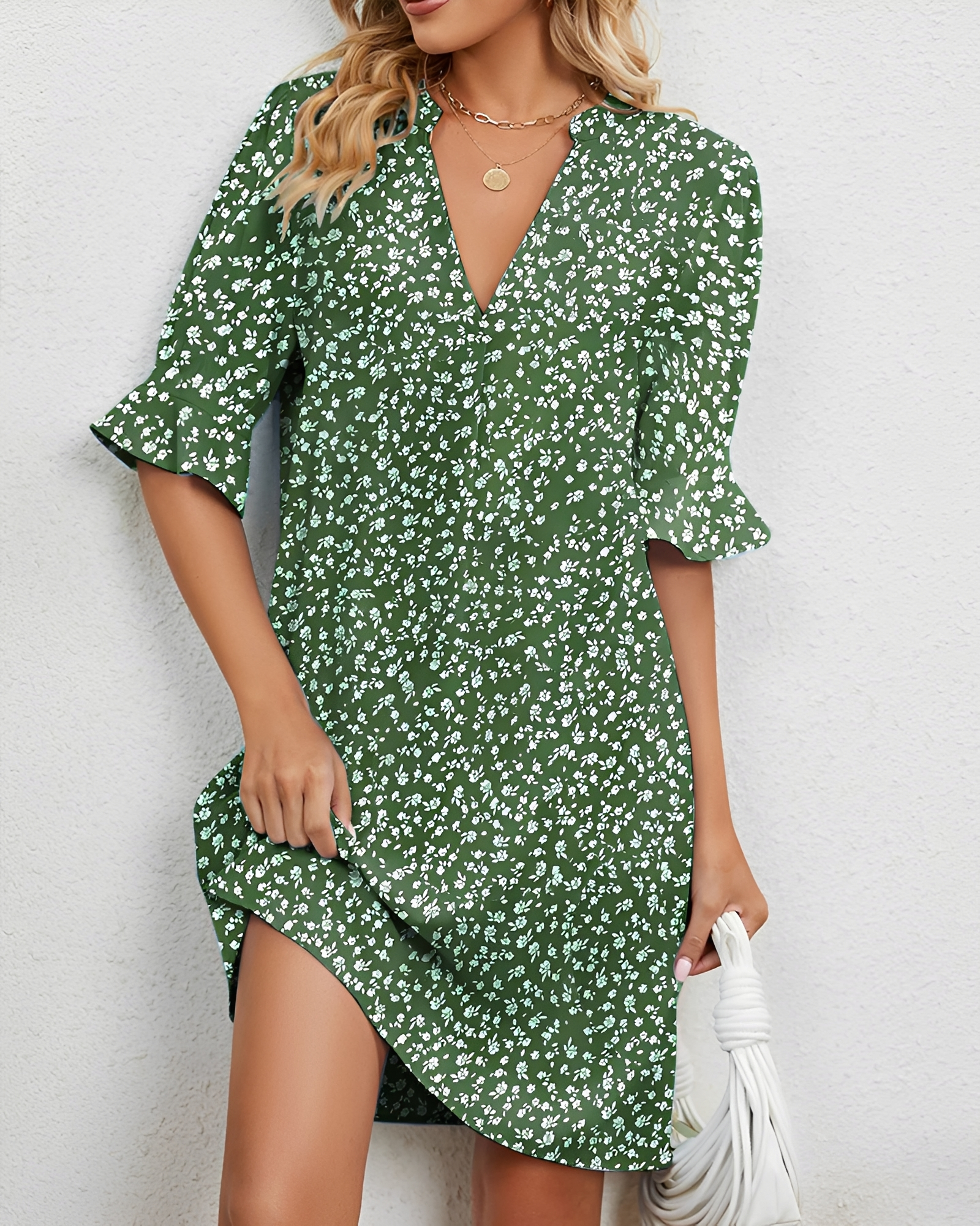 Shelley - Robe Midi Élégante avec Décolleté en V