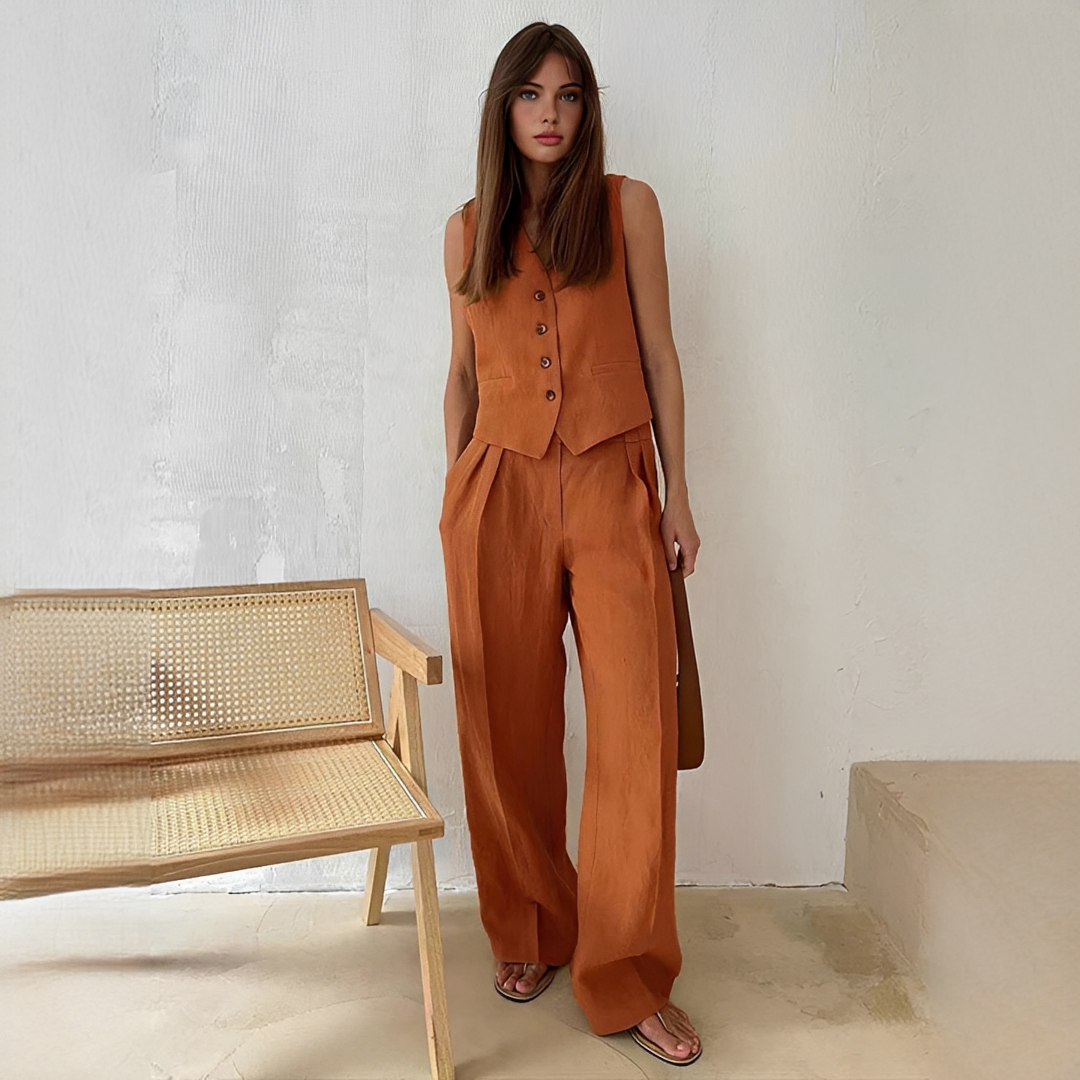 Eunise - Ensemble chic de haut et pantalon