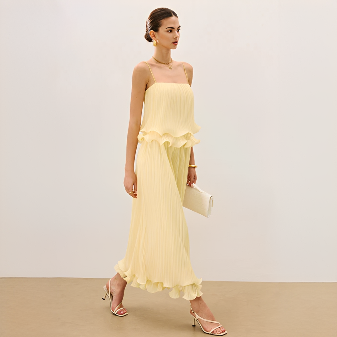 Daphne - Ensemble Chic de Jupe Plissée