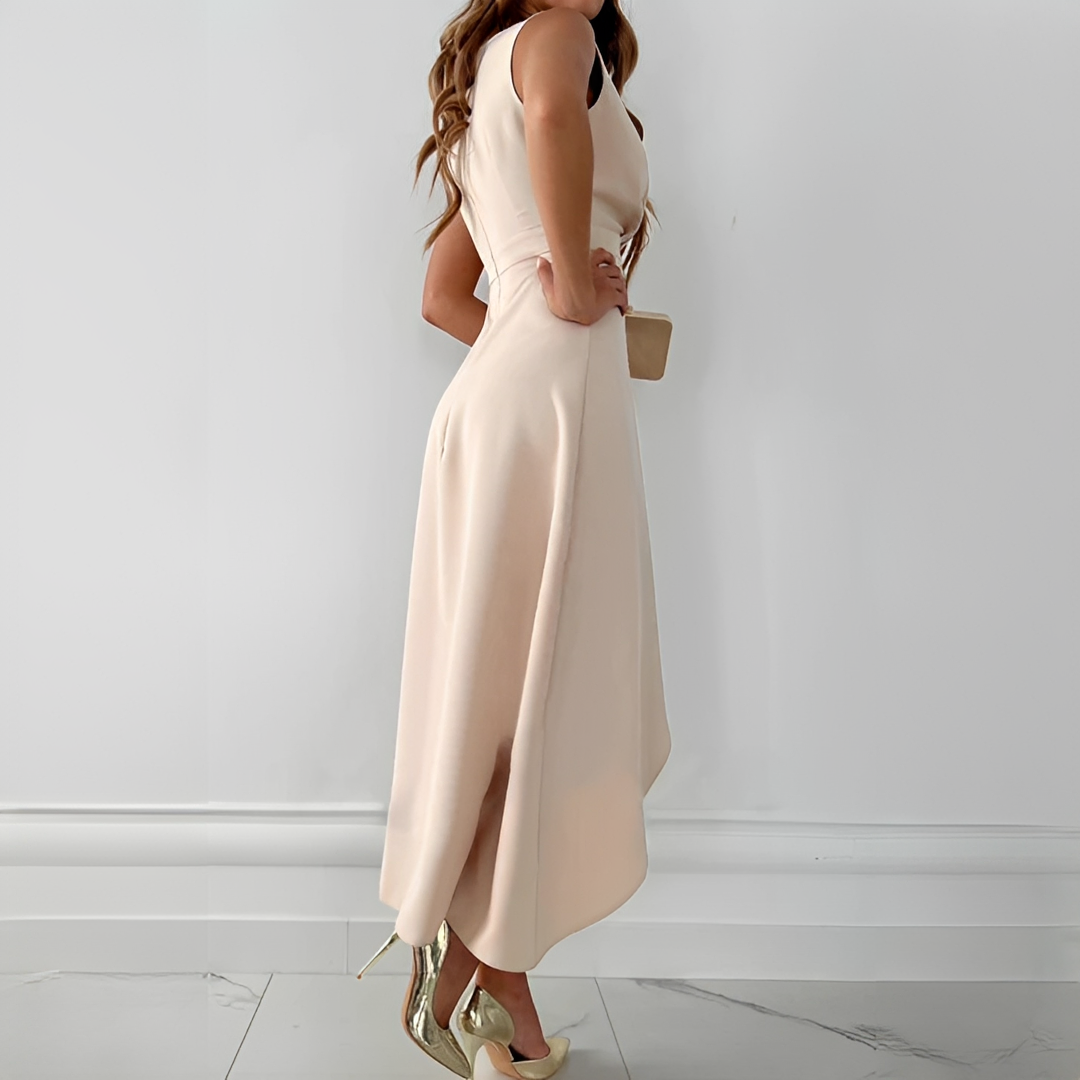 Alemarie - Robe femme élégante sans manches avec style portefeuille