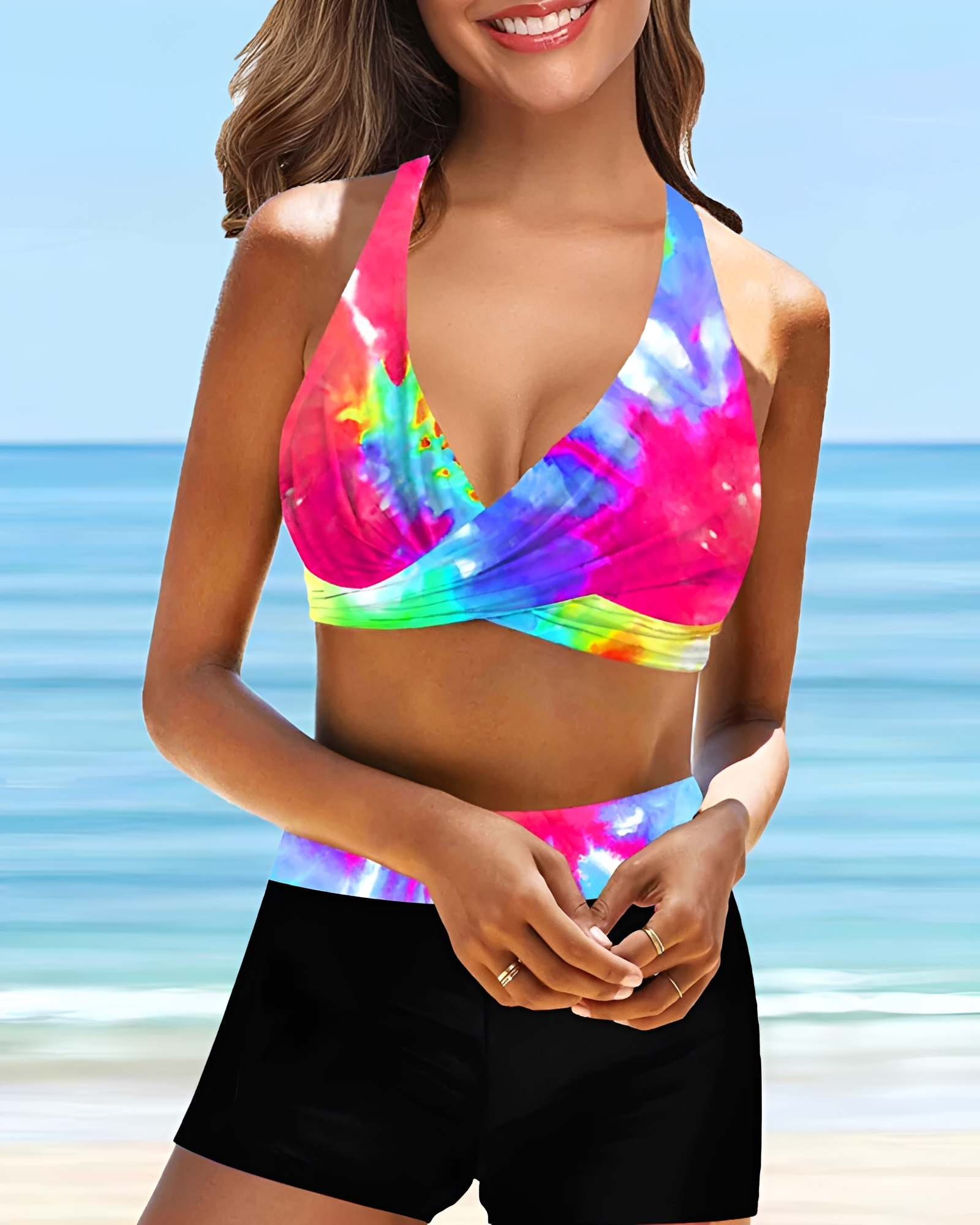Maja - Ensemble de bikini avec col halter croisé