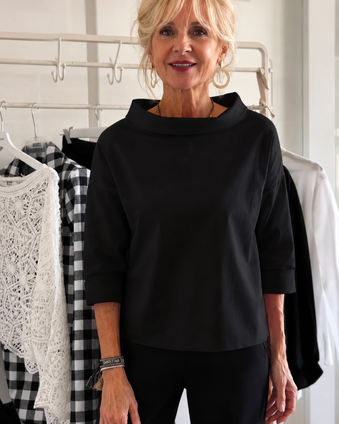 Elone - Grand chemisier chic avec col