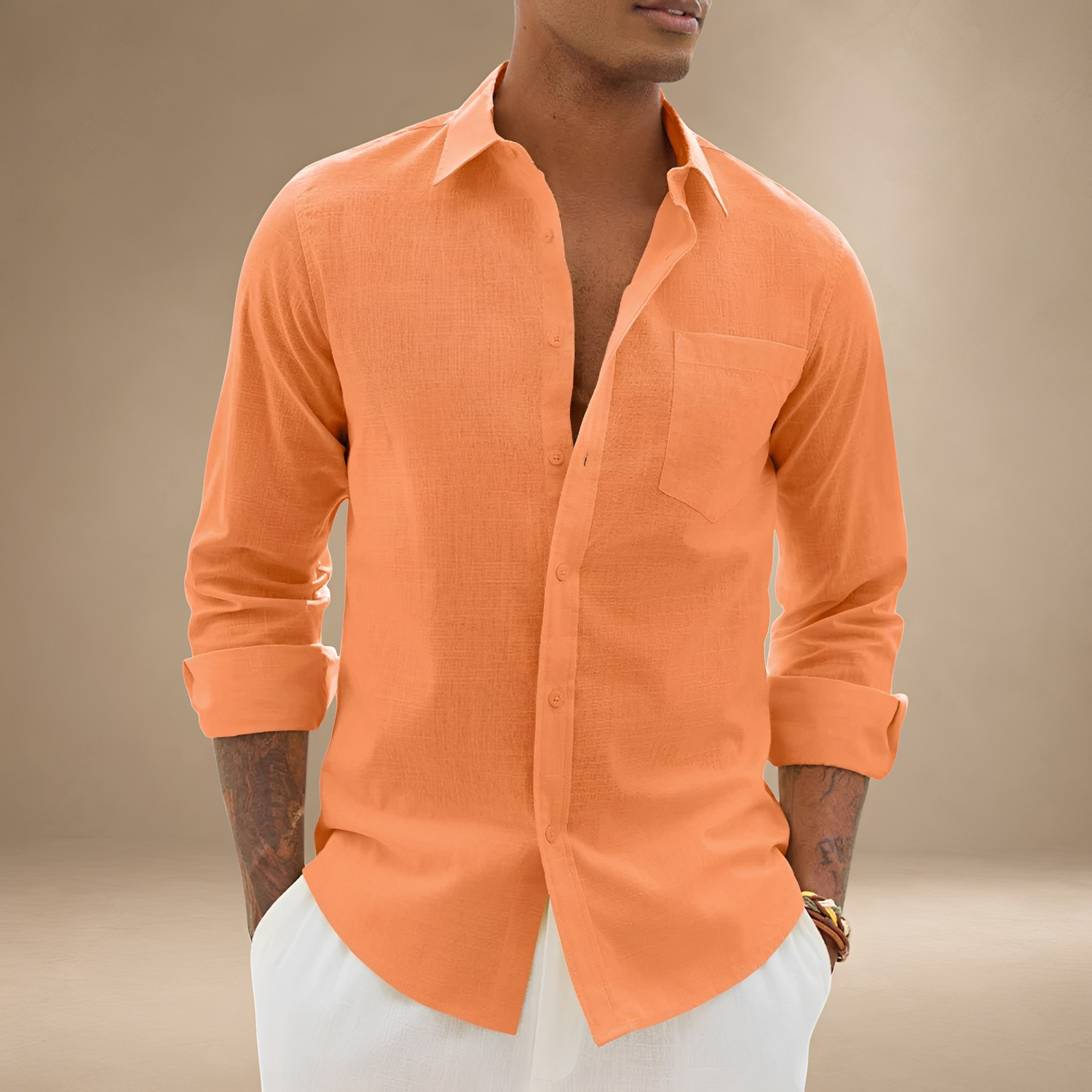 Ajay - Chemise Casual à Manches Longues