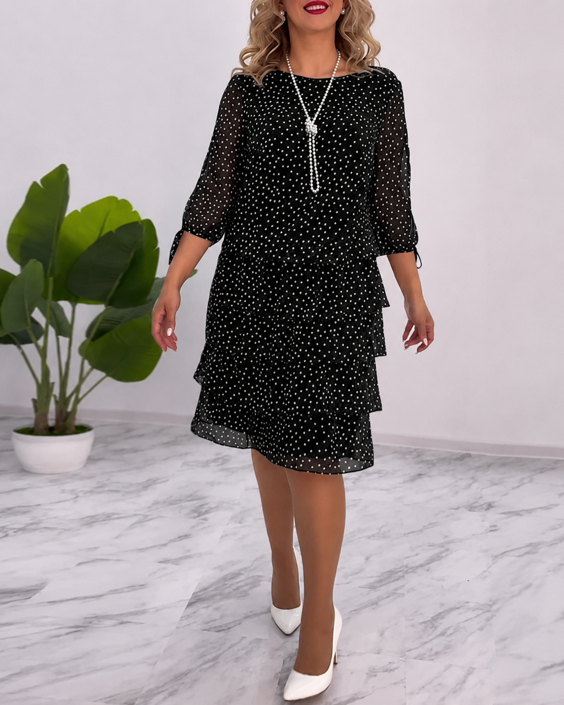 Bezia - Robe Midi Élégante à Étages