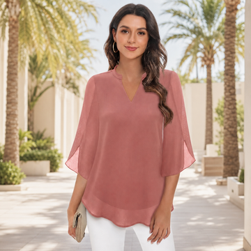 Arsine - Blouse chic à coupe large et col en V