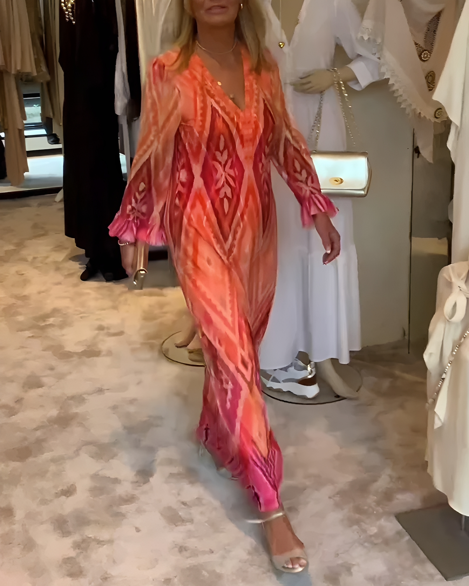 Glynnis - Élégante robe maxi à manches longues