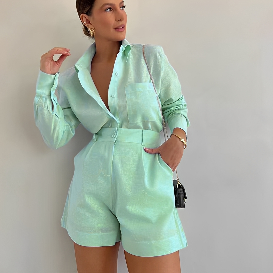 Yasin - Ensemble ample de short à manches longues