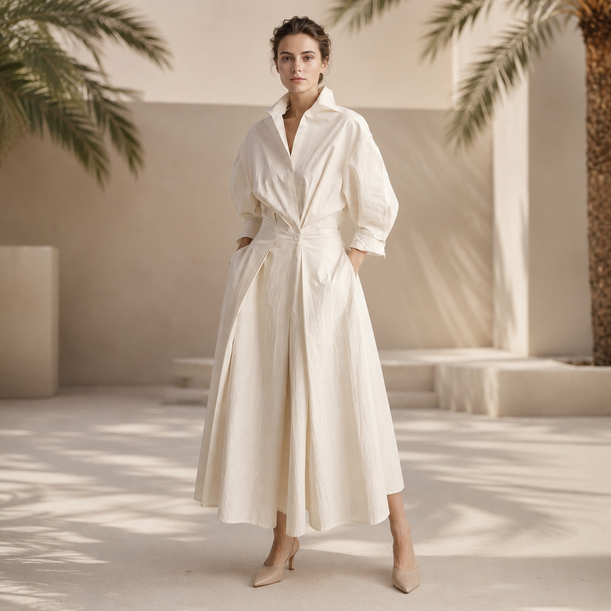 Laverne - Robe midi chic à coupe large