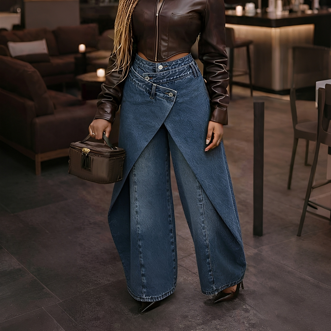 Cheska - Pantalon Chic à Devant Croisé