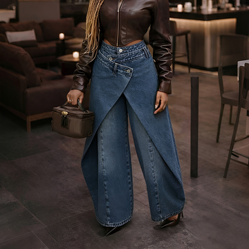 Cheska - Pantalon Chic à Devant Croisé
