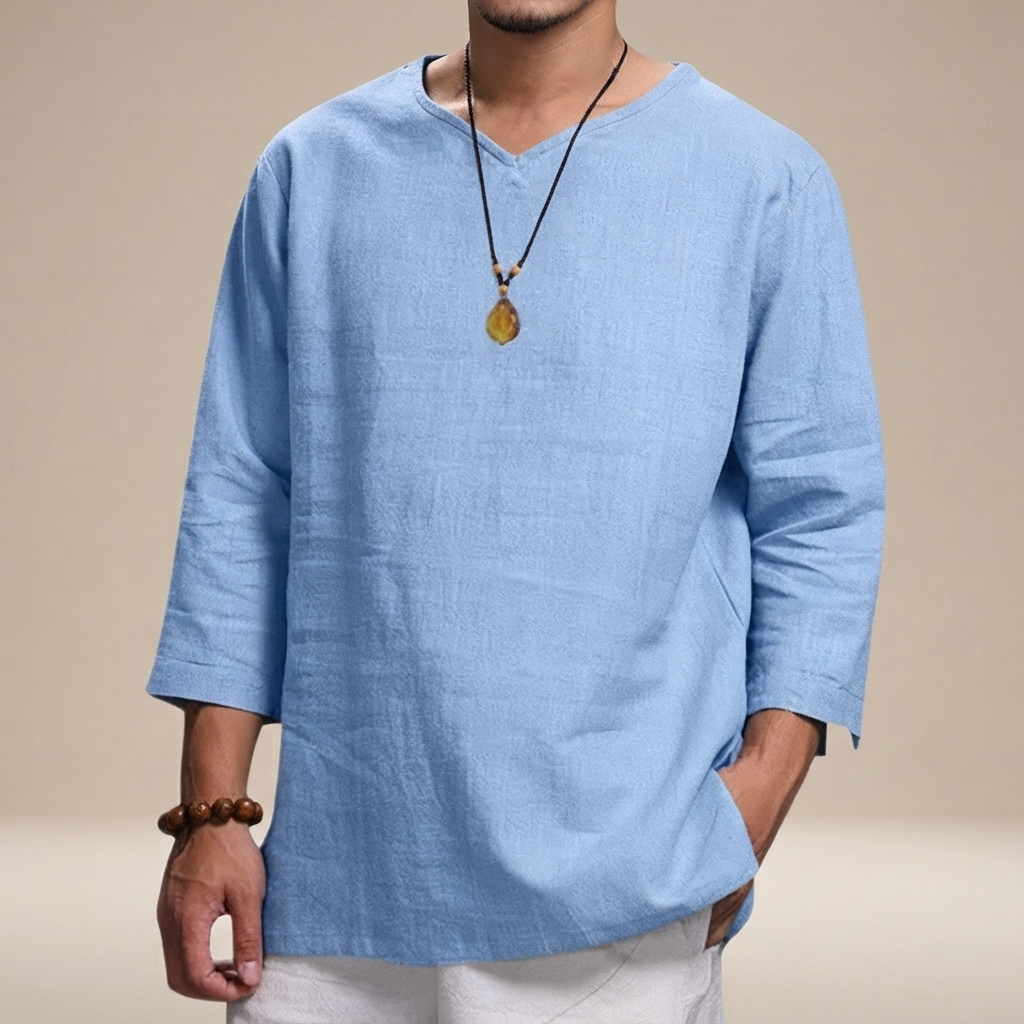 Edwin - Chemise Ample à Col V Décontracté