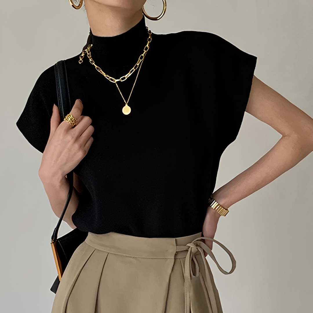 Lesley - T-shirt col roulé agréable