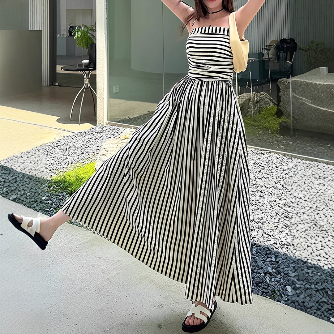 Cindy - Robe Maxi Rayée Élégante